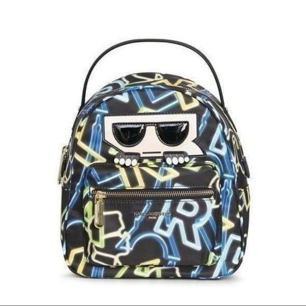Karl Lagerfeld Paris Amour Neon Letters
Black Mini Backpack NWOT